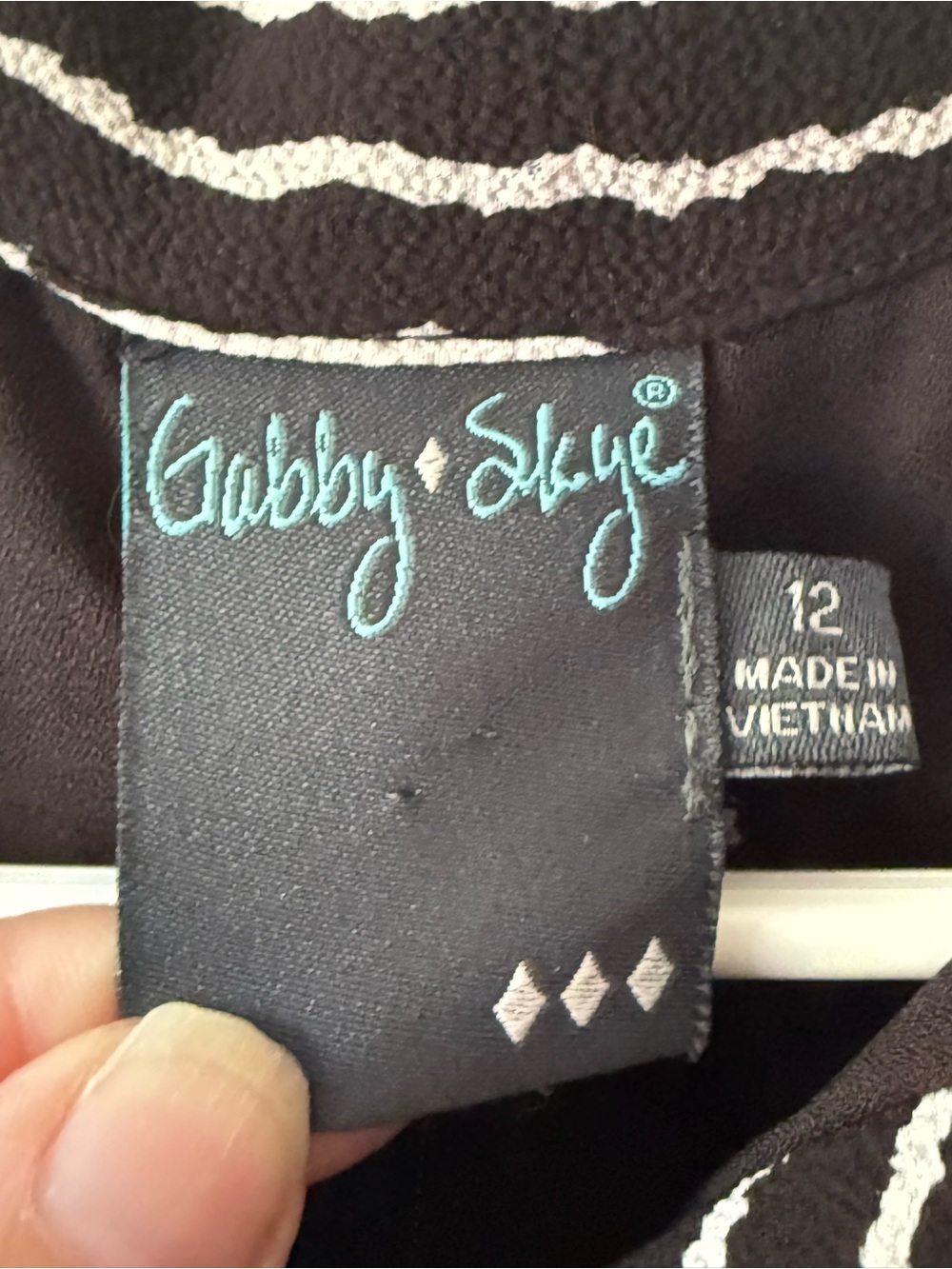 Gabby Skye Black and White Pinstripe Handkerchief-Hem Midi Dress - Picture 5 of 5